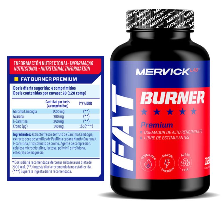 Fat Burner x120 cápsulas de Mervick, información del producto