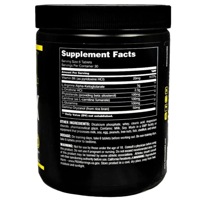 Información nutricional de GH Max de Universal Nutrition