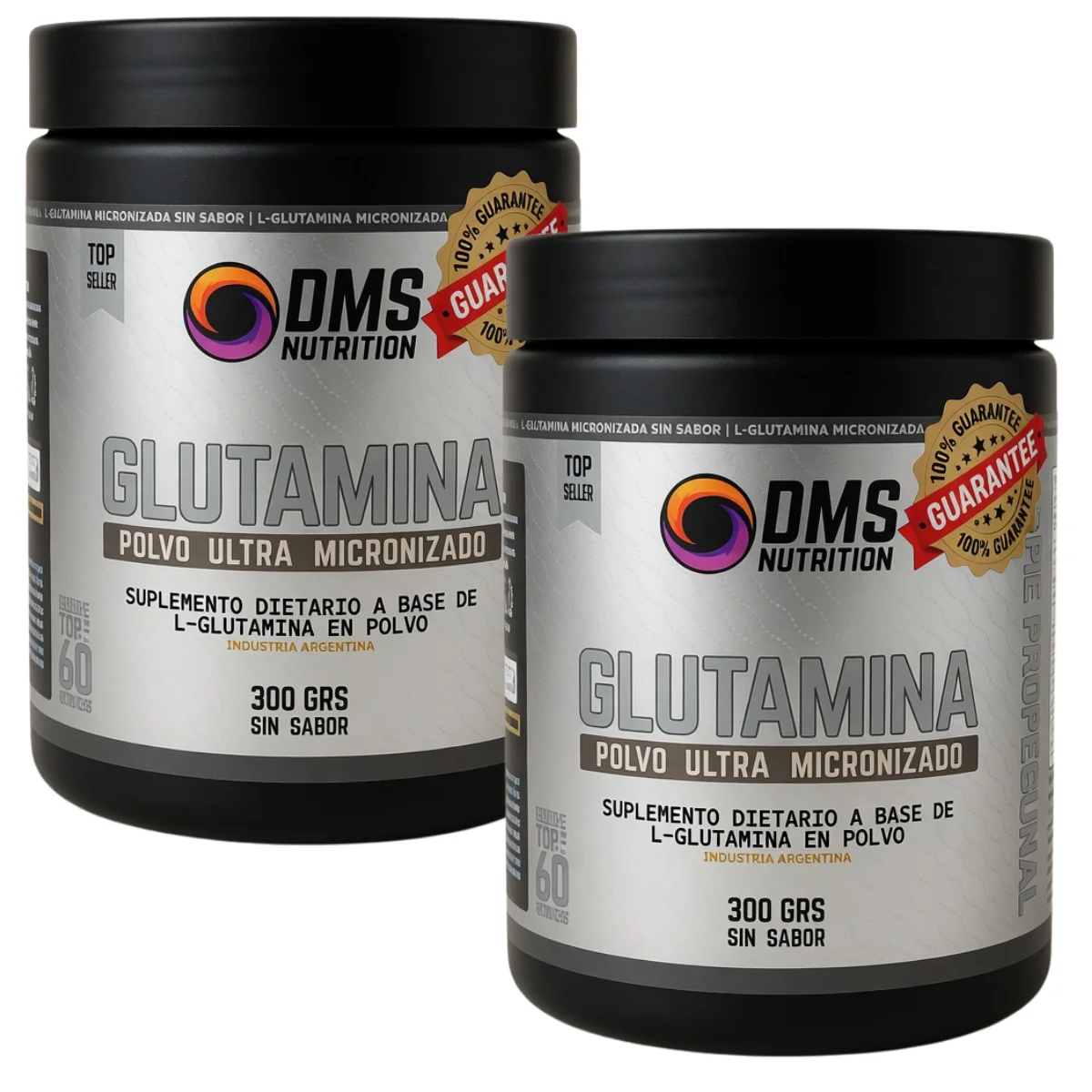 2 glutaminas DMS Nutrition x300 grs c/u