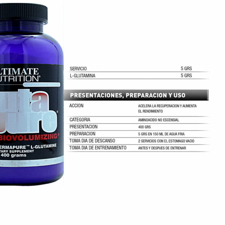 Glutapure 400 gramos, otra vista del envase