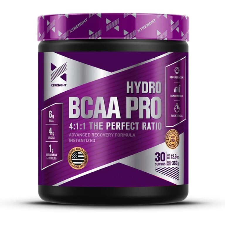 Hydro BCAA de Xtrenght Nutrition en polvo, envase del producto