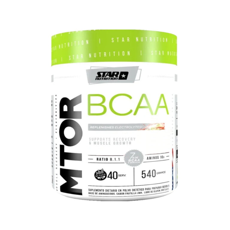 Envase de mTOR BCAA de Star Nutrition, pote de 270 gramos