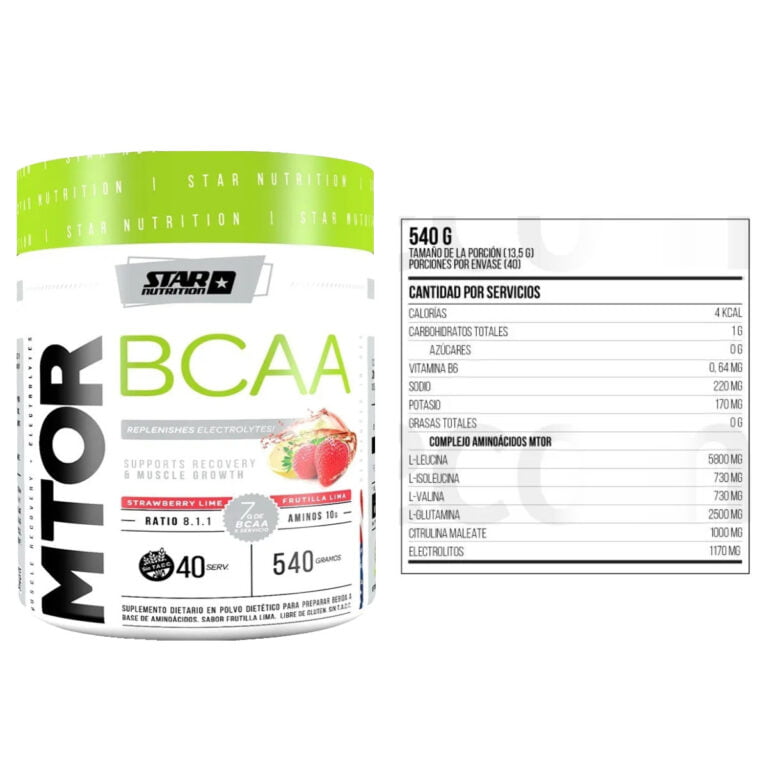 Información nutricional de mTOR BCAA de Star Nutrition