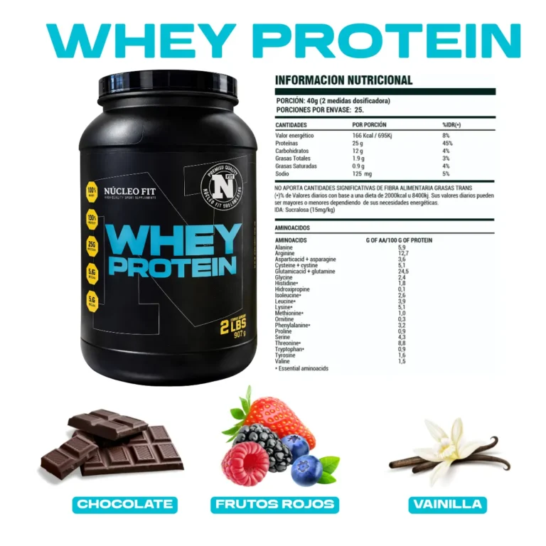 Whey Protein 1 kg de Núcleo Fit, información del producto