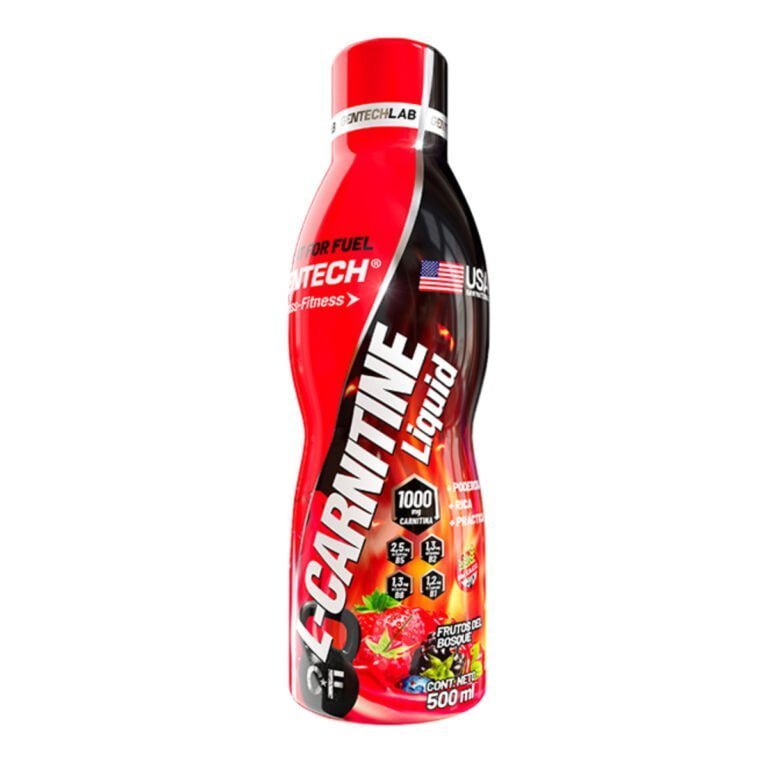 L-Carnitina líquida 500 ml de Gentech, sabor frutos del bosque