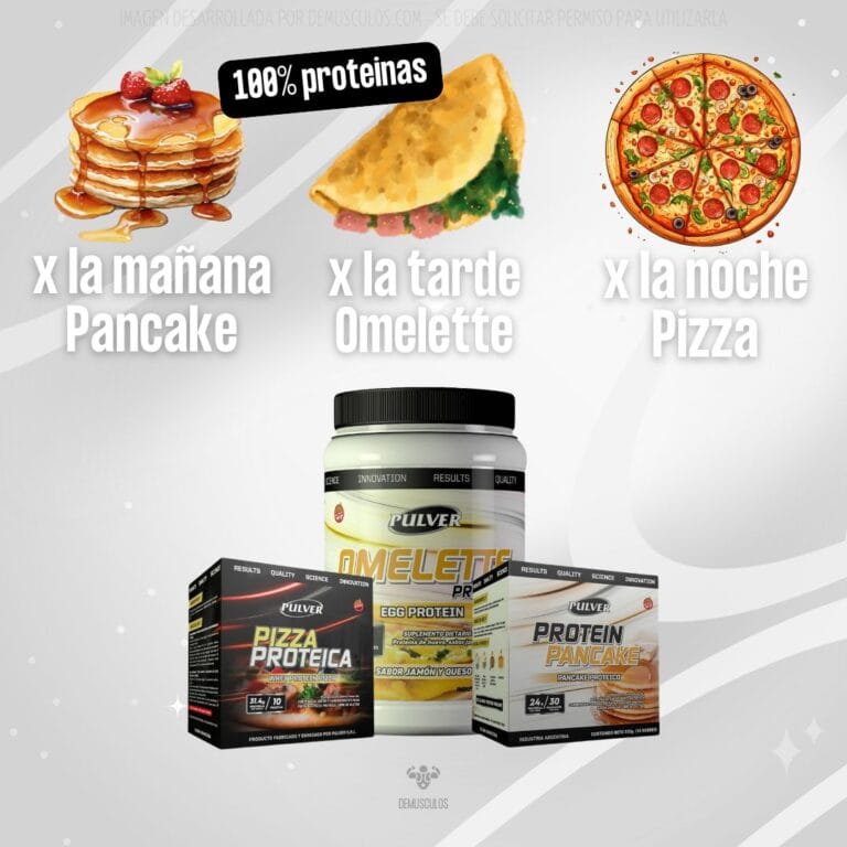 Pizza, Pancake y Omelette proteicos de Pulver, los tres envases