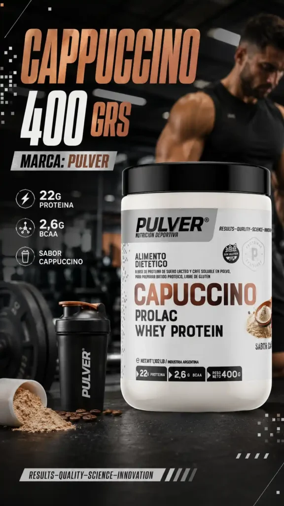 Prolac Cappuccino x 400 grs de Pulver.