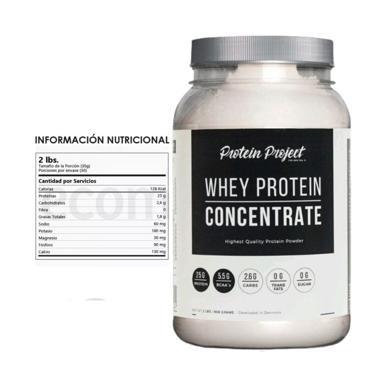 Whey Protein Concentrate 2 lbs de Protein Project, información del producto