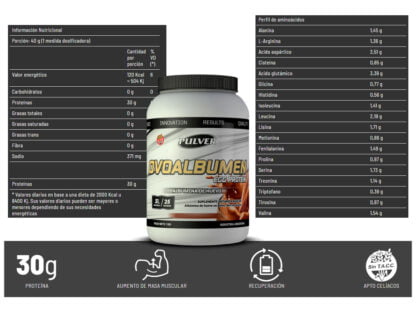 DeMusculos.com - Egg Ovoalbumen 1 kg de Pulver, claras de Huevo