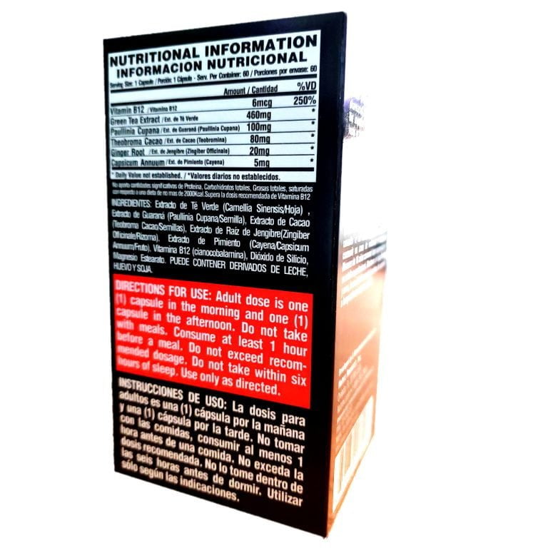 Lipo 6 Black de Nutrex, detalle del envase