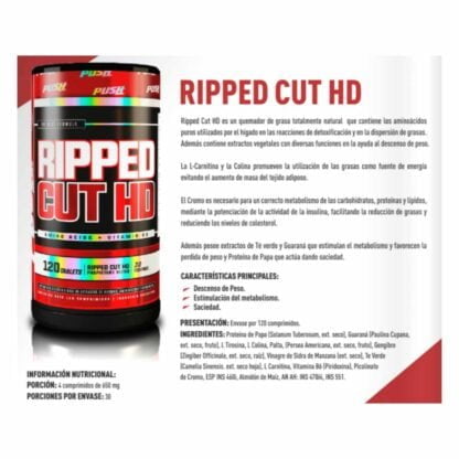 Ripped Cuts x 120 de Push Quemador de Grasas