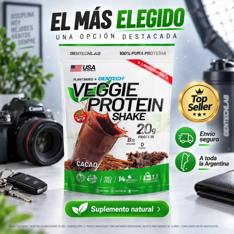 Veggie Protein Shake de Gentech 500 g, proteina de arveja