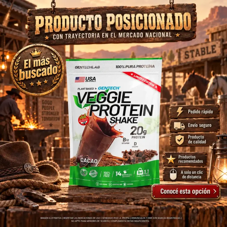 Veggie Protein Shake de Gentech, sabor cacao