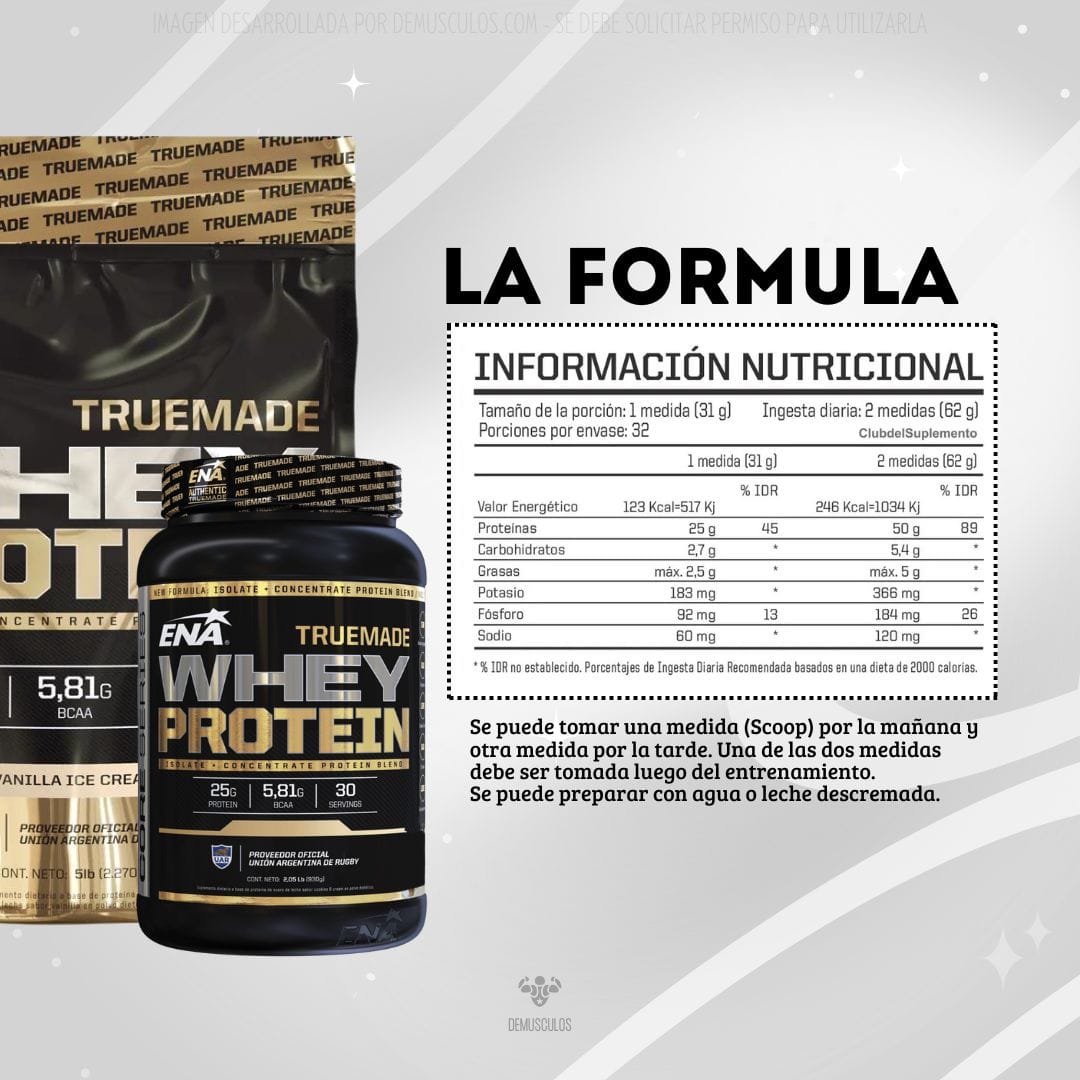 La formula - Truemade Whey Protein de Ena Sport - Proteína de suero lácteo