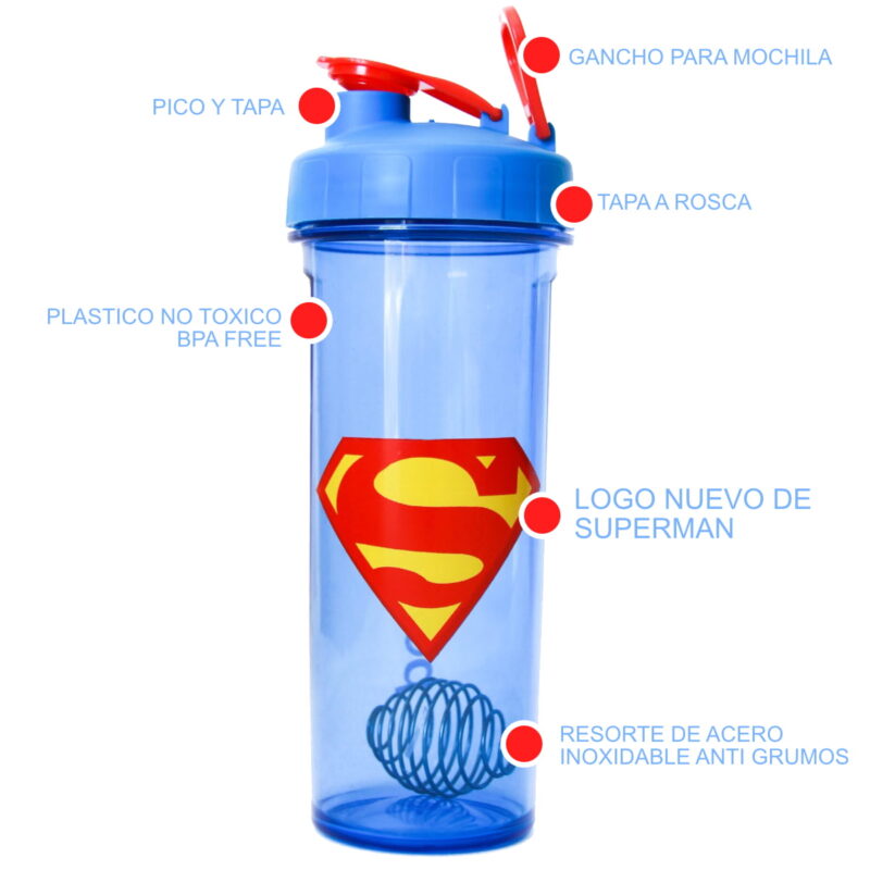 Vaso mezclador SUPERMAN de 500 ml no tóxico BPA FREE