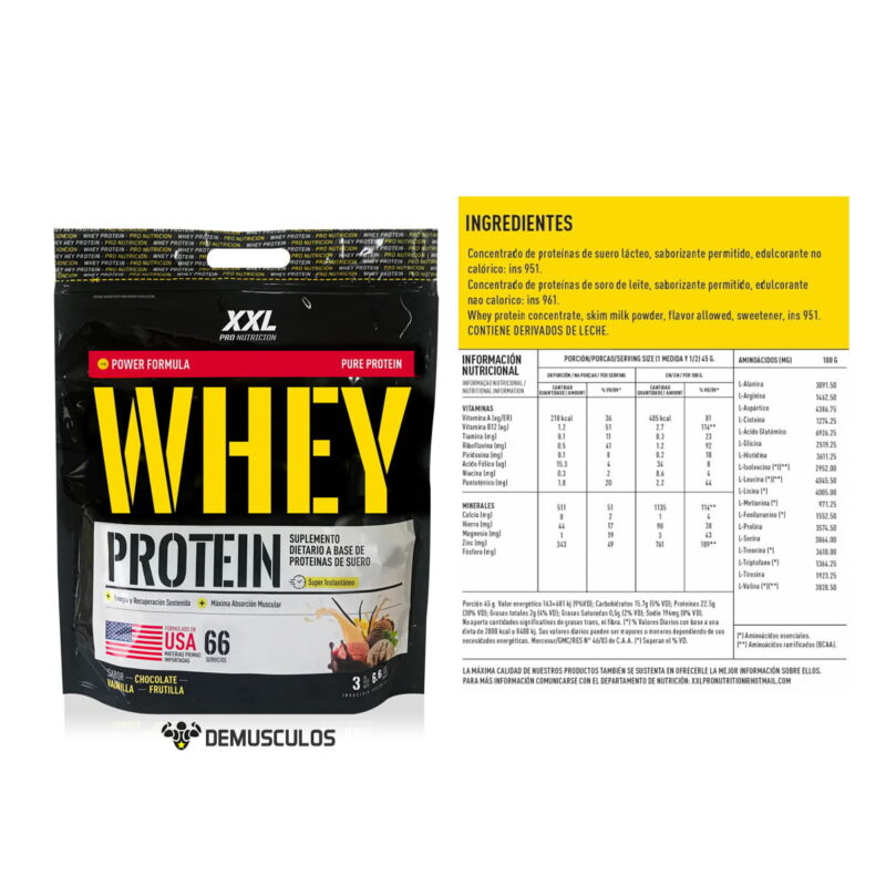 Whey 3 kg de XXL PRO Nutrition