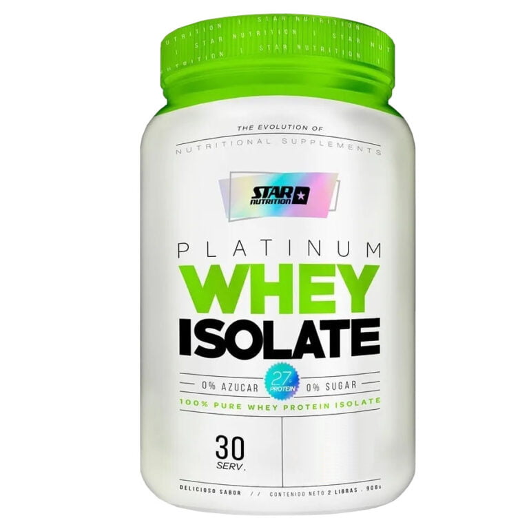 Platinum Whey Isolate 2 lbs de Star Nutrition, envase