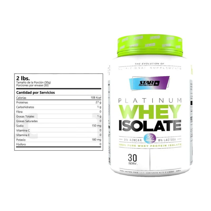 Platinum Whey 2 LBS versión ISOLATE de Star Nutrition - Imagen 2