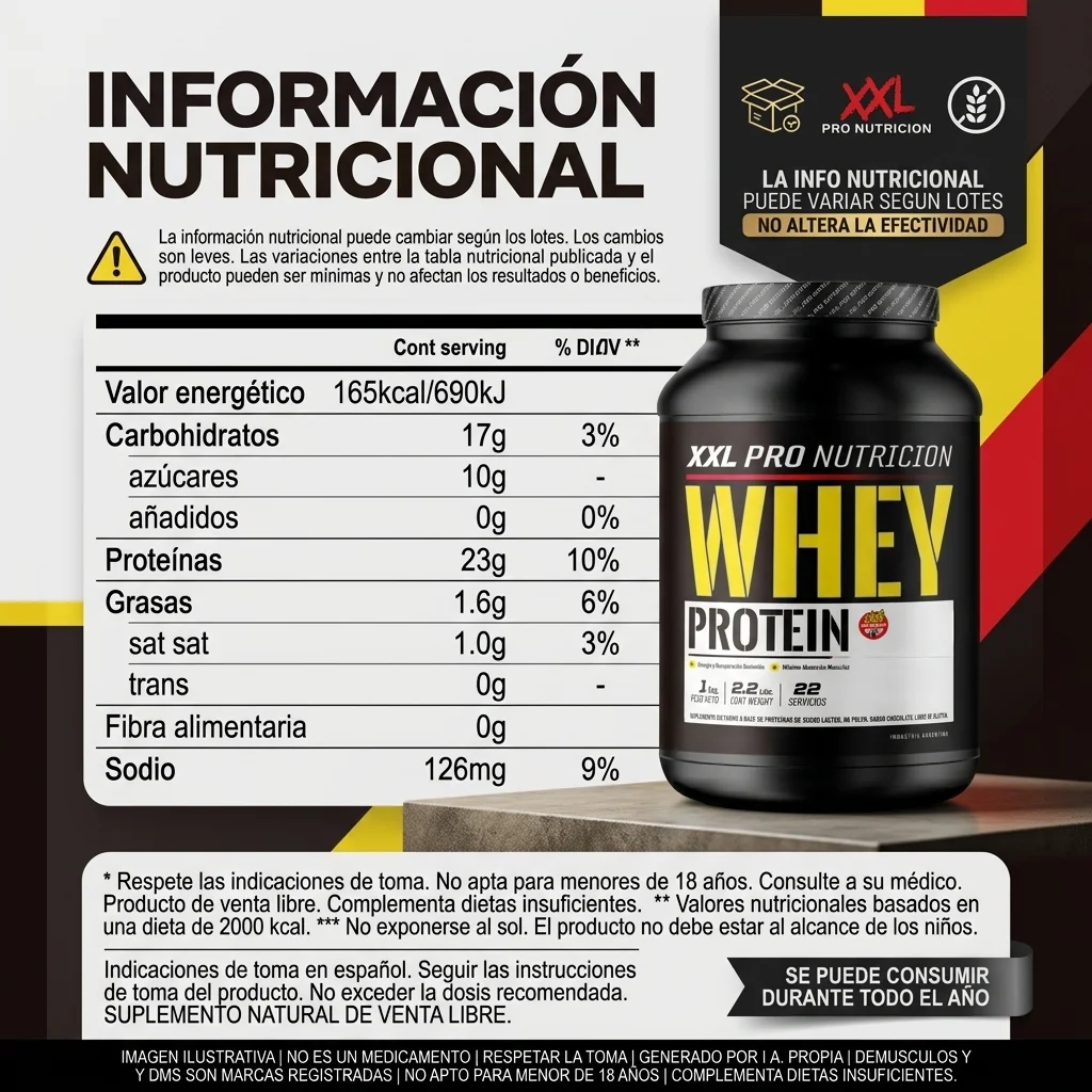 Whey 1 kg de XXL PRO Nutrición
