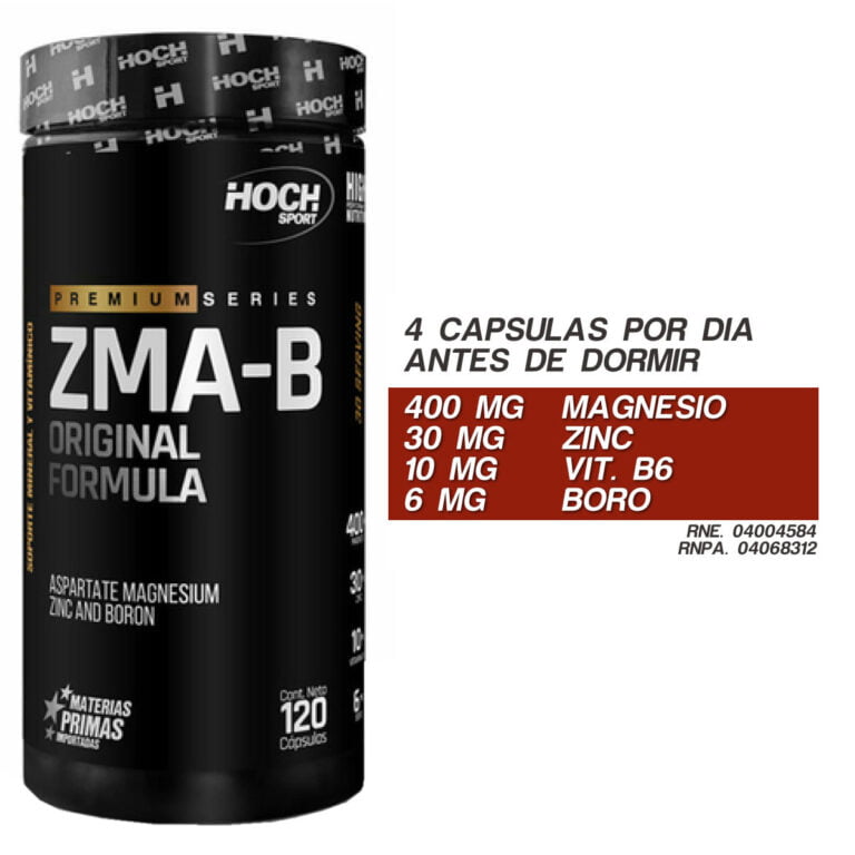 Información nutricional del ZMA-B de Hoch Sport