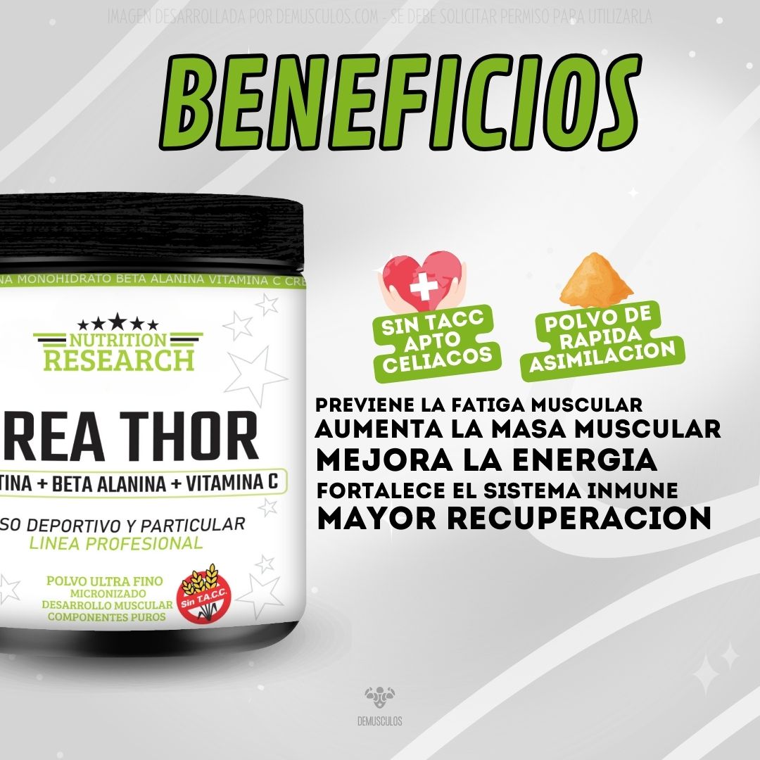 Crea Thor de Nutrition Research: Beneficios de la creatina