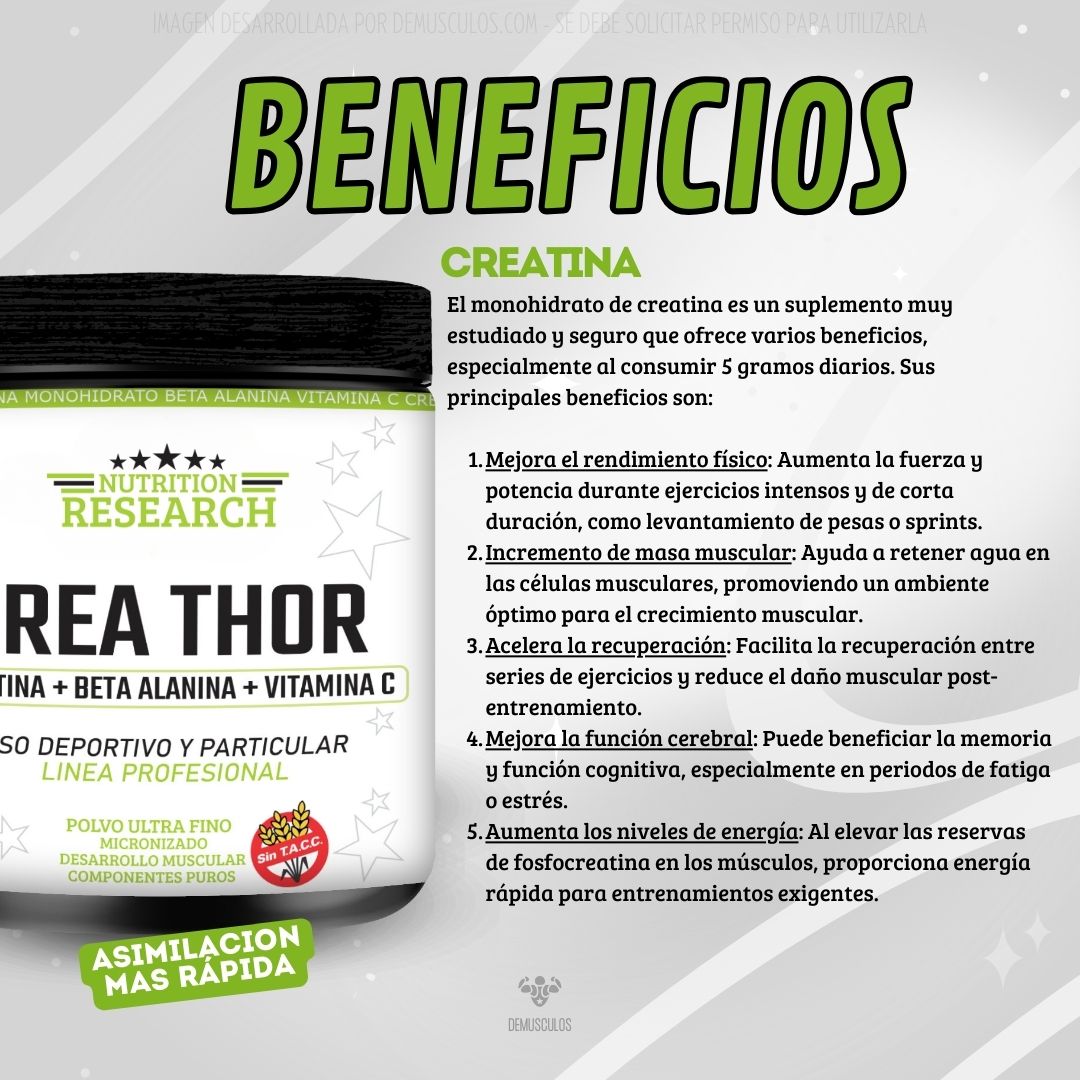 Estos son algunos de los beneficios de la creatina