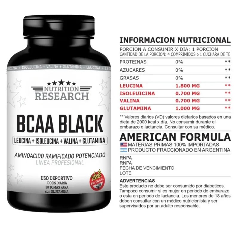 Aminos Ramificados BCAA Black Nutrition Research
