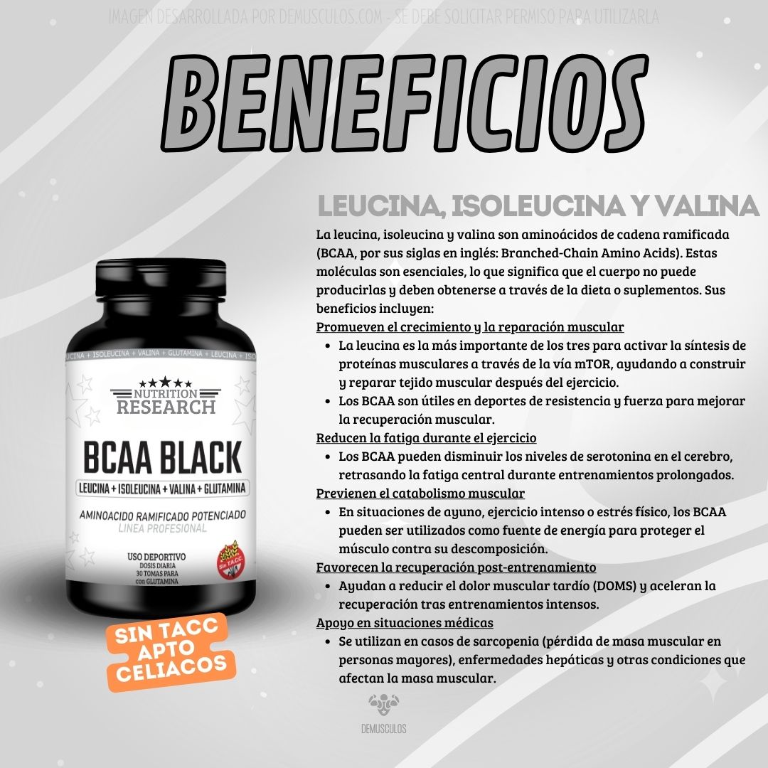 Bcaa Black de Nutrition Research: Beneficios
