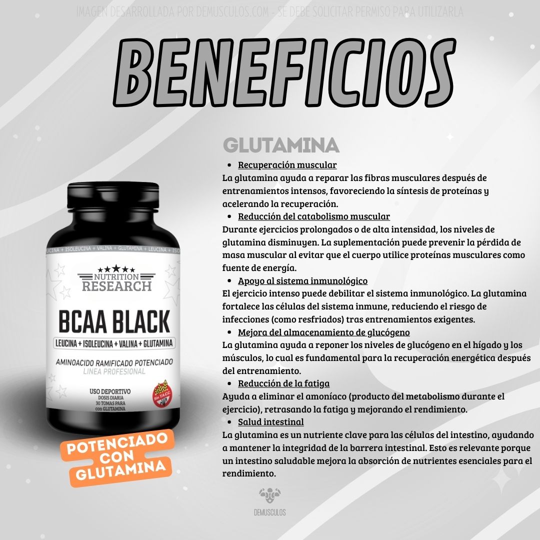 Bcaa Black de Nutrition Research: Beneficios de la Glutamina