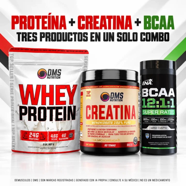Cómo combinar la Whey DMS, la Creatina DMS y los BCAA de ENA Sport