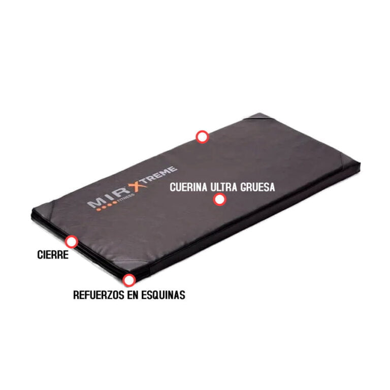 Detalle de la colchoneta de cuerina de alta densidad Mir Fitness