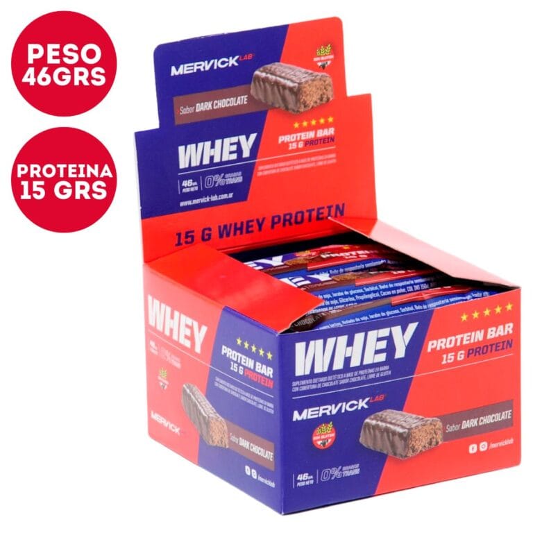 Caja de 12 barras de proteína Mervick de 46 gramos