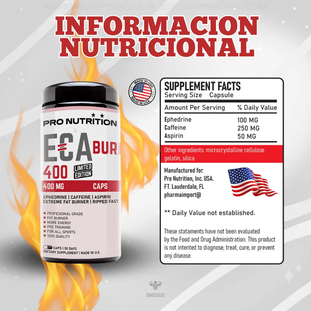 Eca 400 de Pro Nutrition Quemador de Grasas