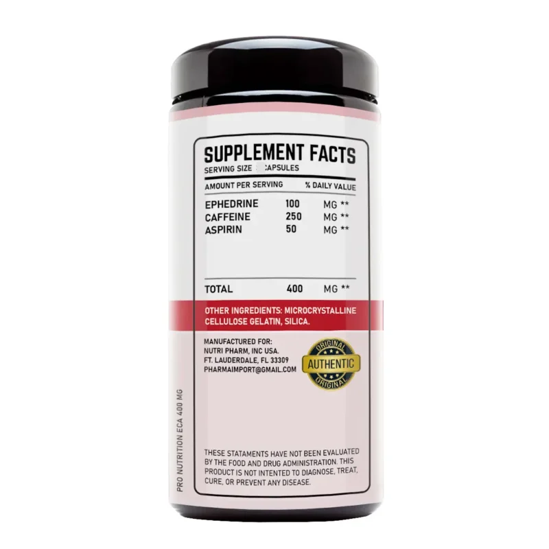 Eca 400 de Pro Nutrition Quemador de Grasas