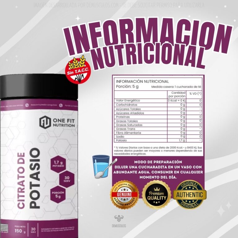 Citrato de Potasio One Fit, presentación del envase