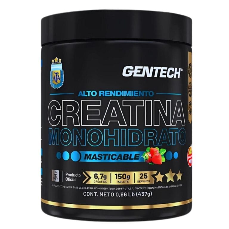 Creatina Masticable x150 tabletas de Gentech, envase