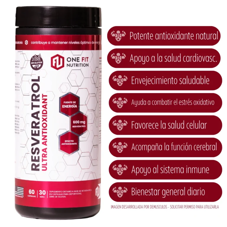 Detalle del envase del Resveratrol 600 mg de One Fit