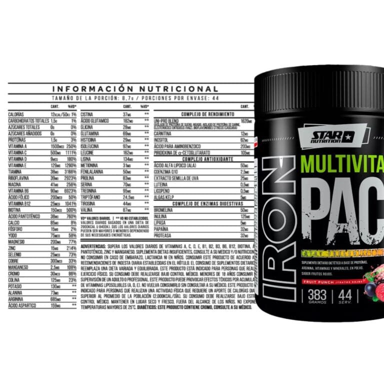 Información nutricional de Iron Pack de Star Nutrition
