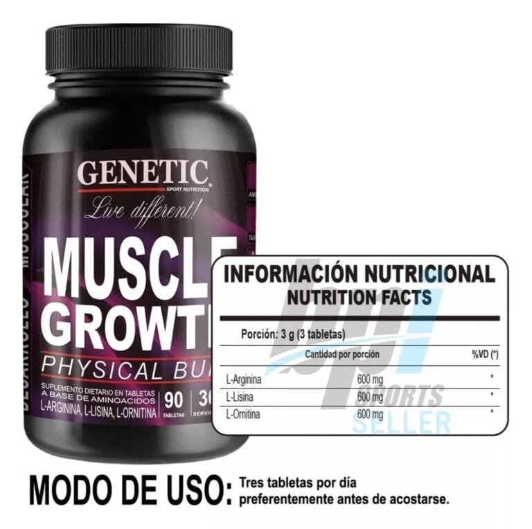 Información nutricional de Muscle Growth de Genetic Sport
