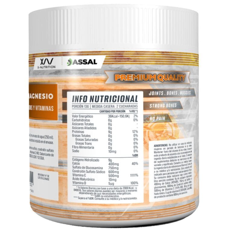 Información nutricional del Citrato de Magnesio de Generation Fit