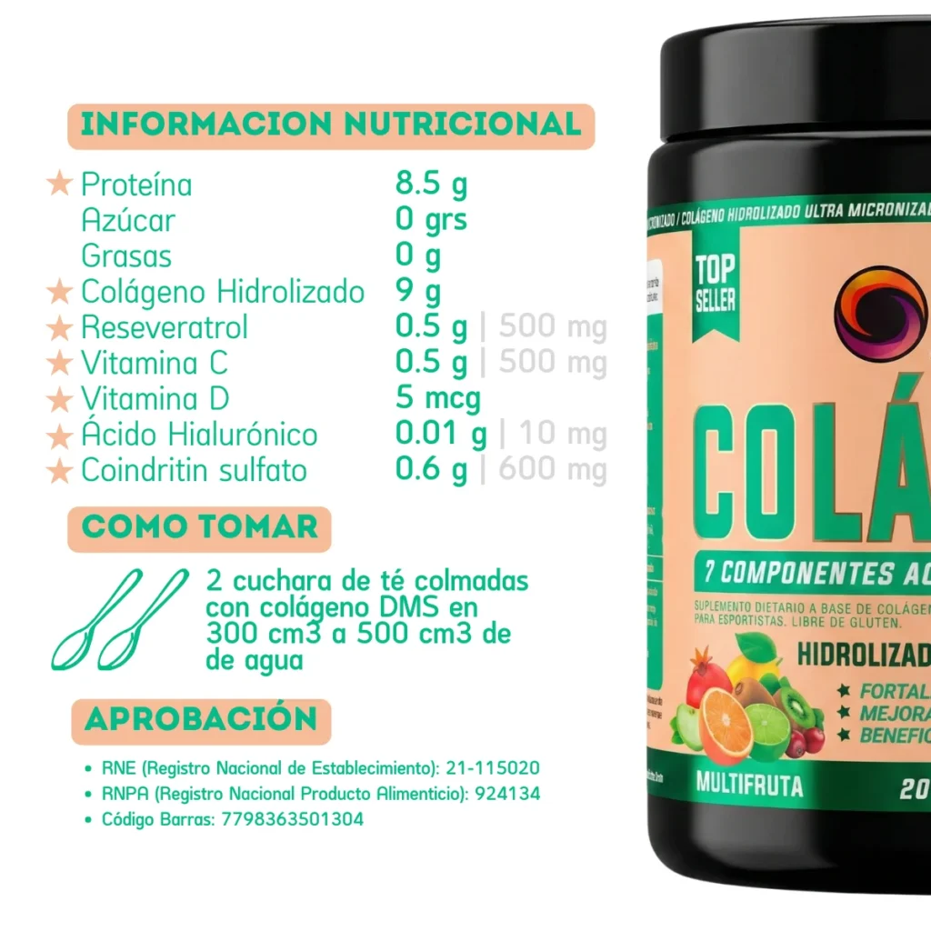 Colágeno DMS Nutrition 260 grs con Resveratrol y Coenzima Q10