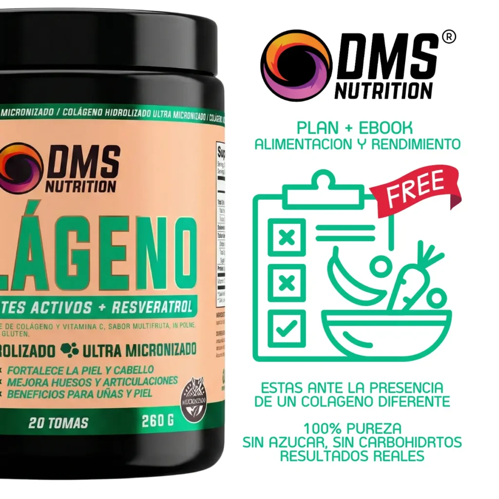 Colágeno DMS Nutrition 260 grs - información visual del producto