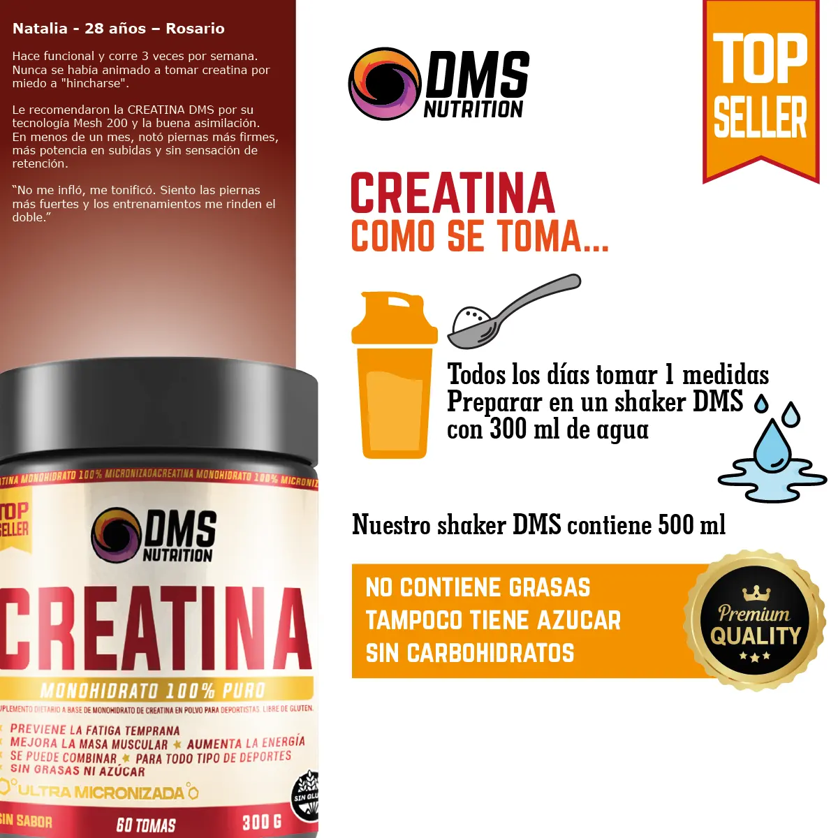 Creatina 300 grs DMS Nutrition Ultra Micronizada