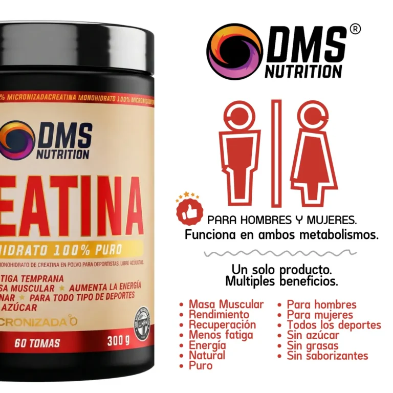 Creatina DMS 300 g, informacion del producto y certificados