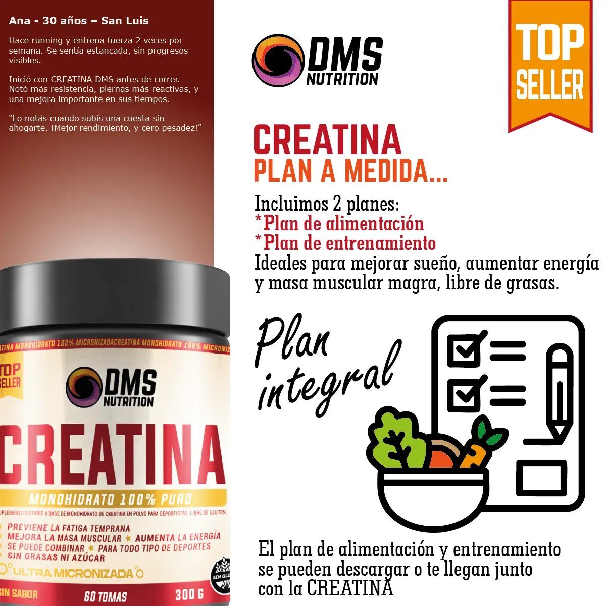 Creatina 300 grs DMS Nutrition Ultra Micronizada