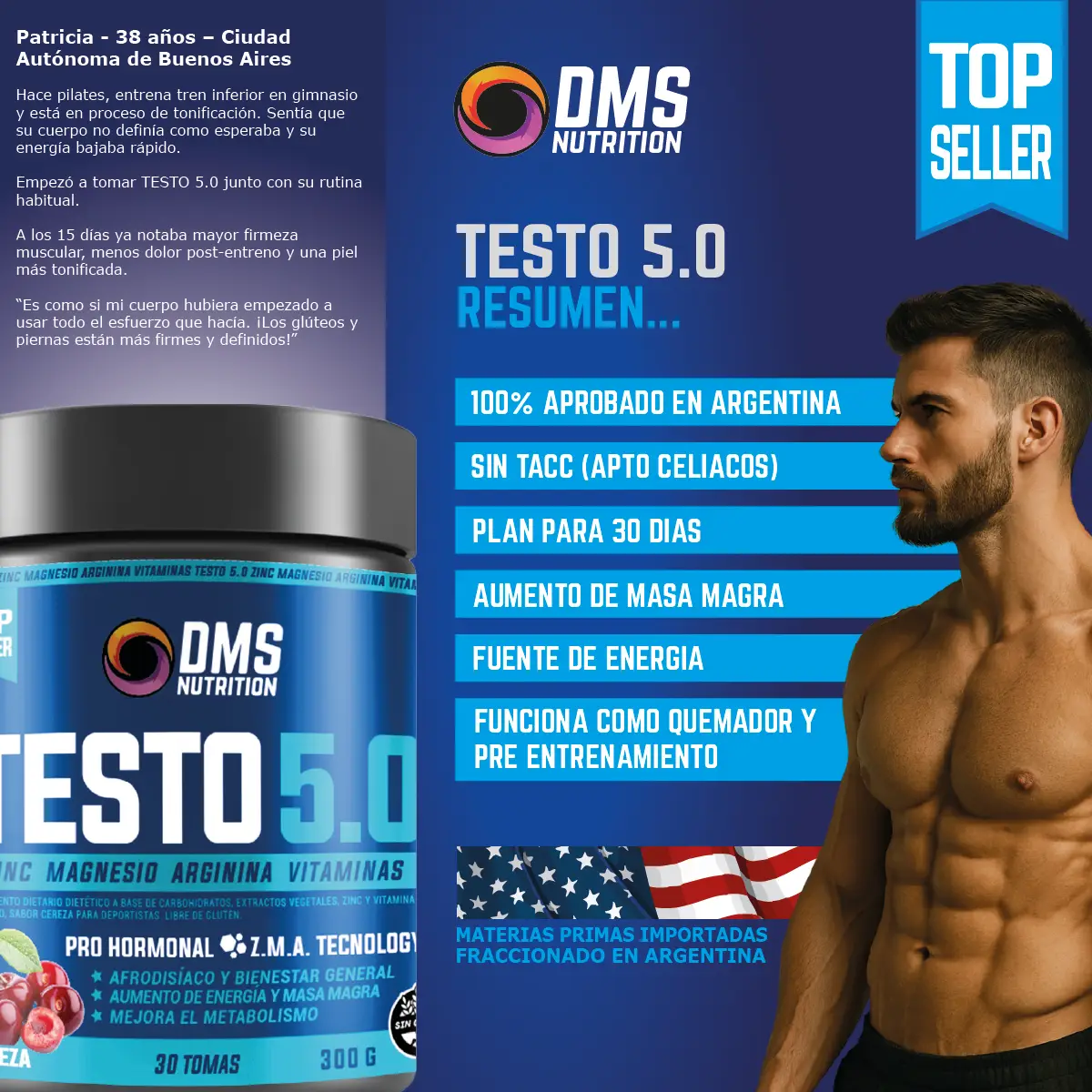 Beneficios de Testo 5 DMS Nutrition