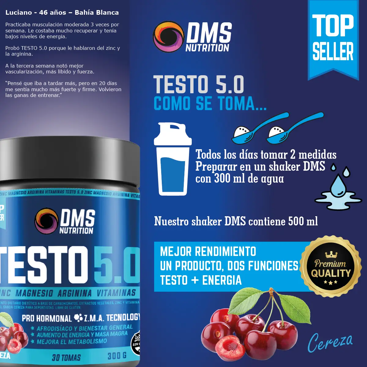 ¿Cómo tomar Testo 5 DMS Nutrition?