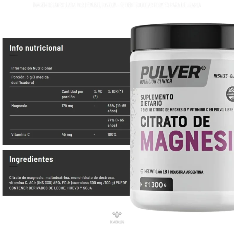 Citrato de Magnesio 300 grs Pulver