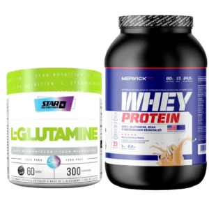 Combo Gimnasio 1: Glutamina + Whey Protein 2 lbs Mervick