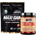 Combo Maxi Gain 1,25 kg de Gentech y Creatina DMS Nutrition 300 g, envases